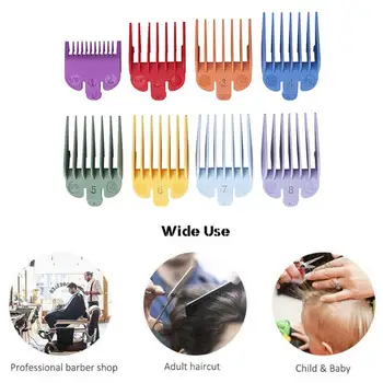 

8pcs Professional Limit Special Comb For Hair Cutting Guide Combs 3/6/10/13/16/19/22/25mm Plastic Fits All Full Size Clippers