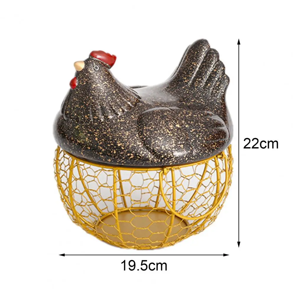 Ceramic Egg Holder Chicken Wire Egg Basket Fruit Basket Collection Ceramic  Hen Oraments Decoration Kitchen Storage 19CMX22CM - AliExpress