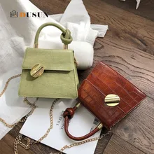 Повседневные женские Сумки из искусственной кожи с бантиком, Простые Дизайнерские однотонные женские сумки на плечо, шикарные сумки с замком, сумки-мессенджеры на цепочке