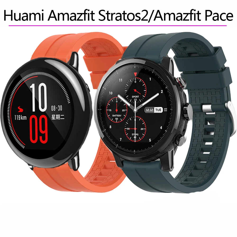 Спортивный силиконовый ремешок для часов Xiaomi Huami Amazfit Pace/ Stratos 2 2S/GTR 47 мм Huawei honor magic