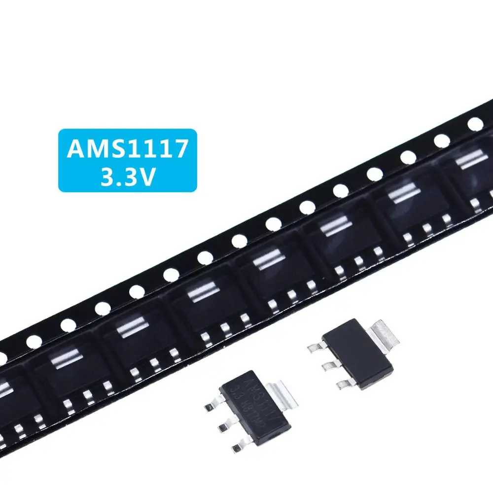 ams1117-3.3V 10 шт. AMS1117 AMS1117-3.3V AMS1117-ADJ AMS1117-1.8 AMS1117-1.2 AMS1117-5.0 AMS1117-2.5 AMS1117-3.3 AMS1117-5.0 AMS1117-1.5 - Цвет: ams1117-3.3V