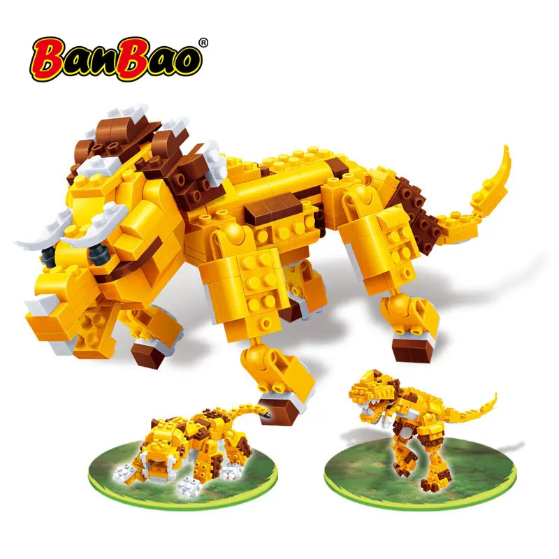 BanBao 3 в 1 строительные блоки динозавр тигр животное творческие развивающие