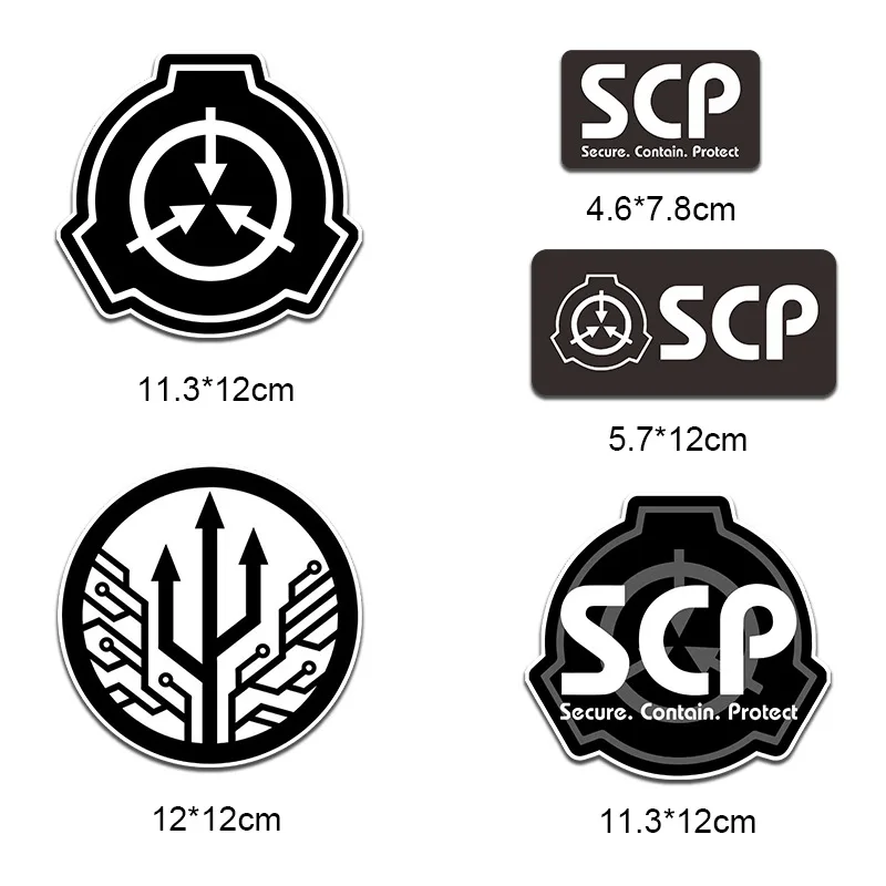 

5 Pieces / Set of SCP Foundation Stickers Car Motorcycle Helmet Skateboard Trunk Computer Stickers