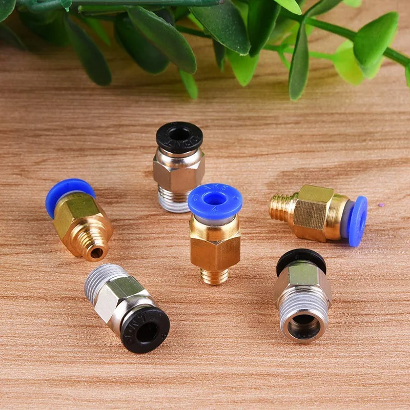 

4 Pcs Teflon Tube Ptfe Tubing(1 Meter) with 8 Pieces Pc4-M6 Fittings and 8 Pieces Pc4-M10 Male Straight Pneumatic Ptfe Tube Push