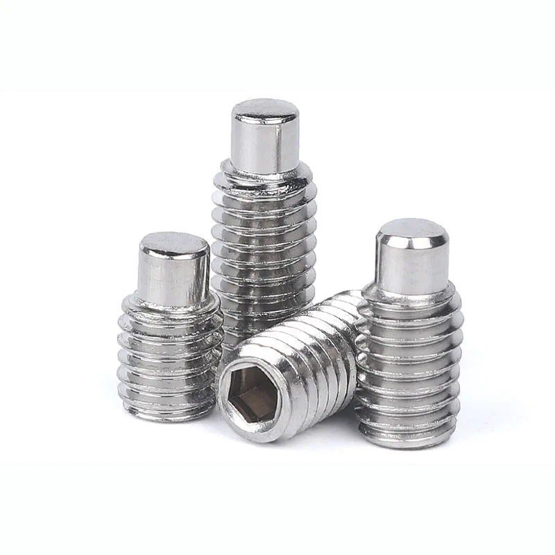 

304Stainless Steel Inner Hex Set Screws with Convex end Flat Top Hexagon Socket Tightening Fastening Screw M3 M4 M5 M6 M8 M10