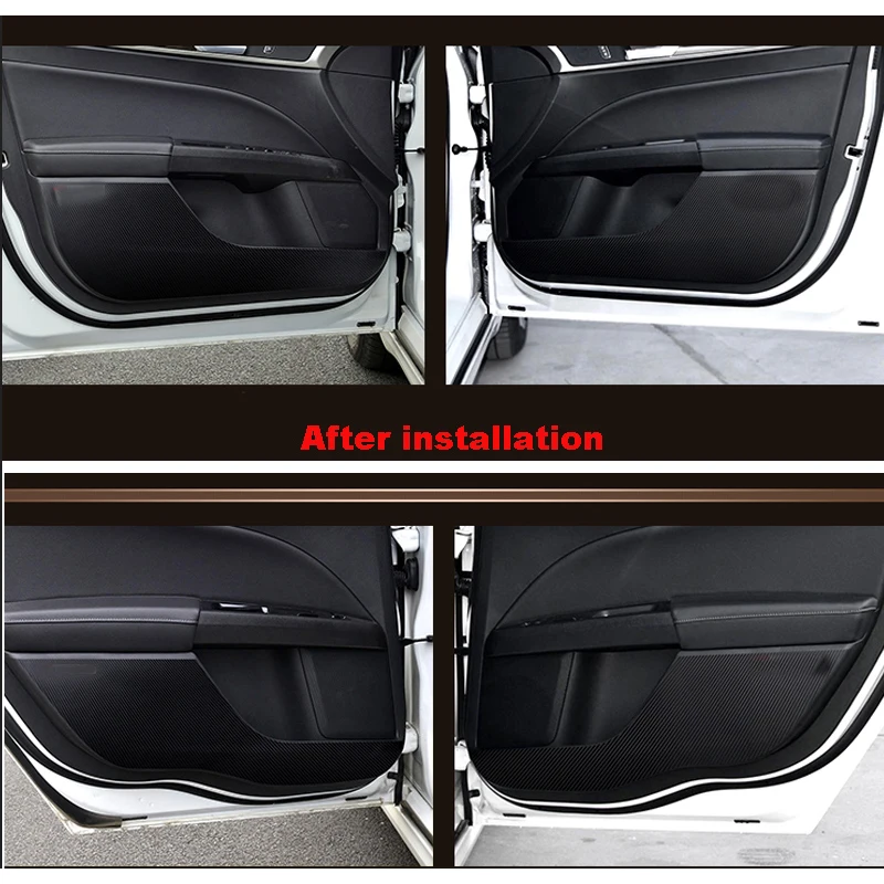TOMMIA для VOLKSWAGEN VW Jetta 2013- автомобильный Внутренний дверной чехол, защита от царапин, противоударные накладки, наклейки из углеродного волокна, 4 шт