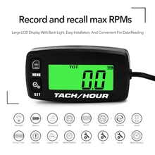 Lightweight Portable Backlit LCD Digital Tachometer Tach Hour Meter Digital Tachometer Stroke Engines Motorcycle Accessories uni t ut373 handheld lcd digital tachometer speedometer tach meter measuring rang 0 99999 count