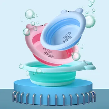 

Creative Foldable Cartoon Cute Little Mouse Baby Washbasin Home Portable Travel Out of Small Basin PP Large Plastic Foot Basin