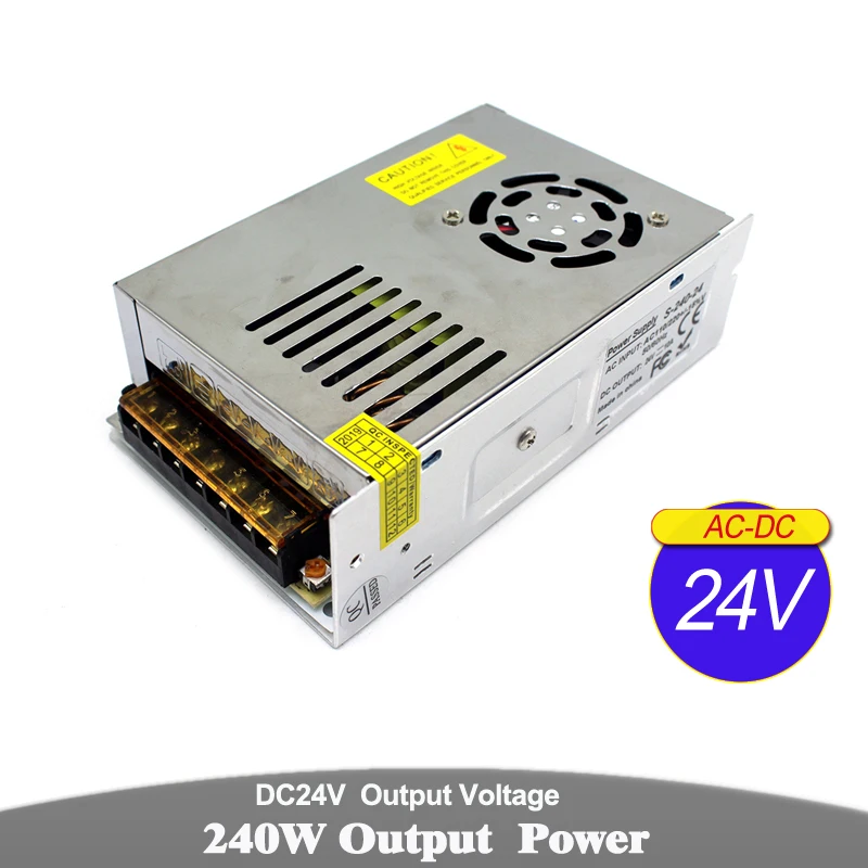 Импульсный источник питания 24 в 10 А 240 Вт трансформатор 220 В 110 AC DC24V для камеры