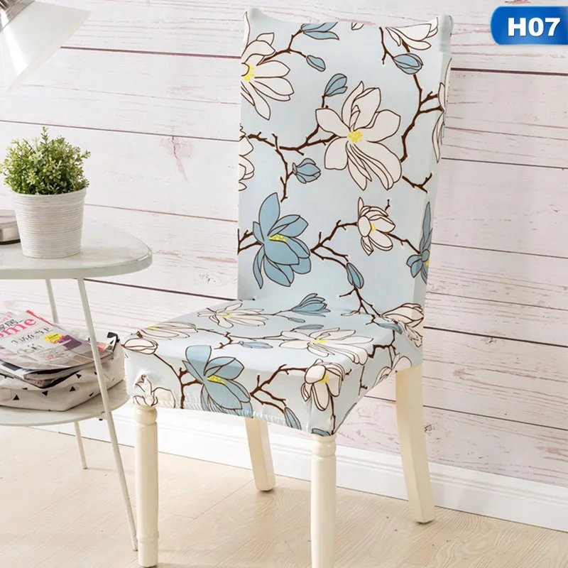 Style 7 Pastoral Flower Removable Print Chair Cover Banquet Dining Room Seat Protector Slipcover Stretch Dining Chair Cover Home Decor - Цвет: Style 7