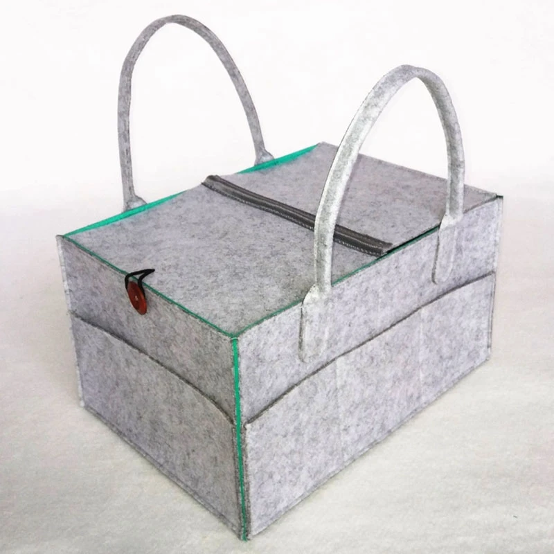  Foldable Felt Baby Diaper Caddy Organiser Removable Lid Storage Bag Kid Toys Portable Bag Box for C