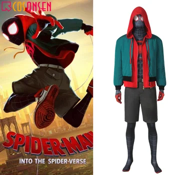 

Spider-Man Into the Spider-Verse Cosplay Miles Morales Costume Superhero Jumpsuit Spiderman Zentai Outfit COSPLAYONSEN All size
