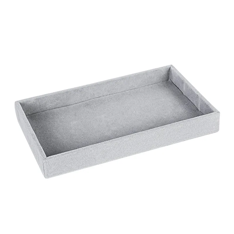 Velvet Jewelry Sorage Tray Divider Drawer Stackable Jewelry Display Case For Counter Home Ring Bracelet Earring Organizer Box 