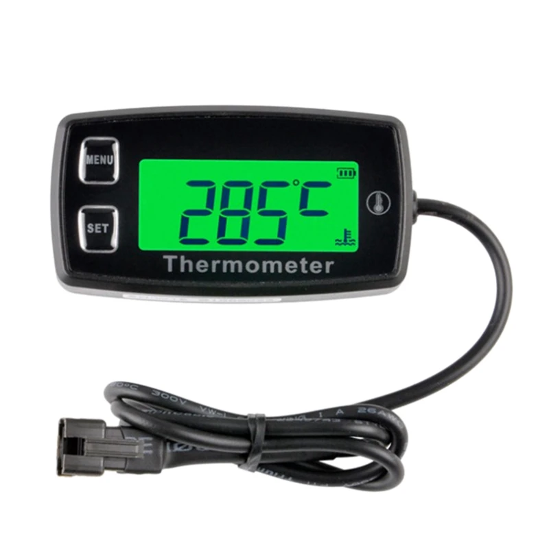 Digital LCD Engine Temperature Gaugeover-Temperature Alert Green Backlight Display For Generator Motorcycle Dirtbike ATV |