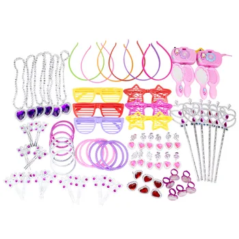 

72PCS Girl Hair Dressing Jewelry Make Up Set toys Pretend Play Princess Game Colorful Dress Up Fashion Party Toy For Kids
