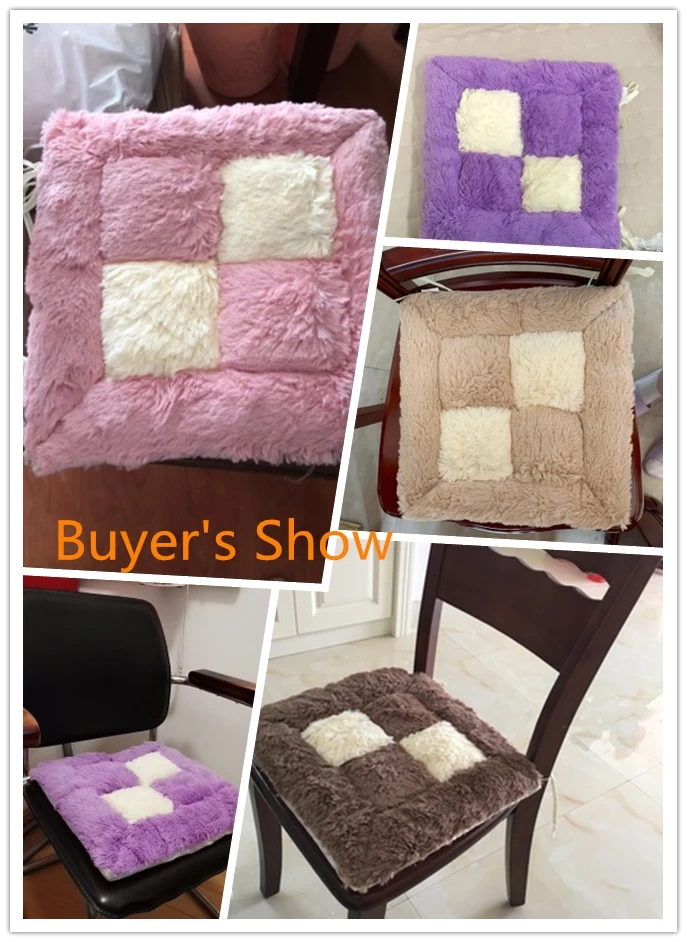 Уплотненная плюшевая подушка для стула Coussin 40*40 см противоскользящая подушка для сидения коврик Домашний Декор обеденная офисная подушка