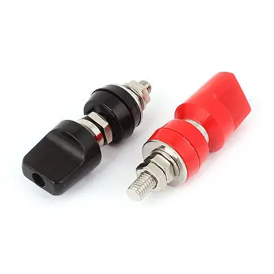 

2pcs Black Red Amplifier Terminal 6mm Thread Dia Banana Plug Jack Binding Post