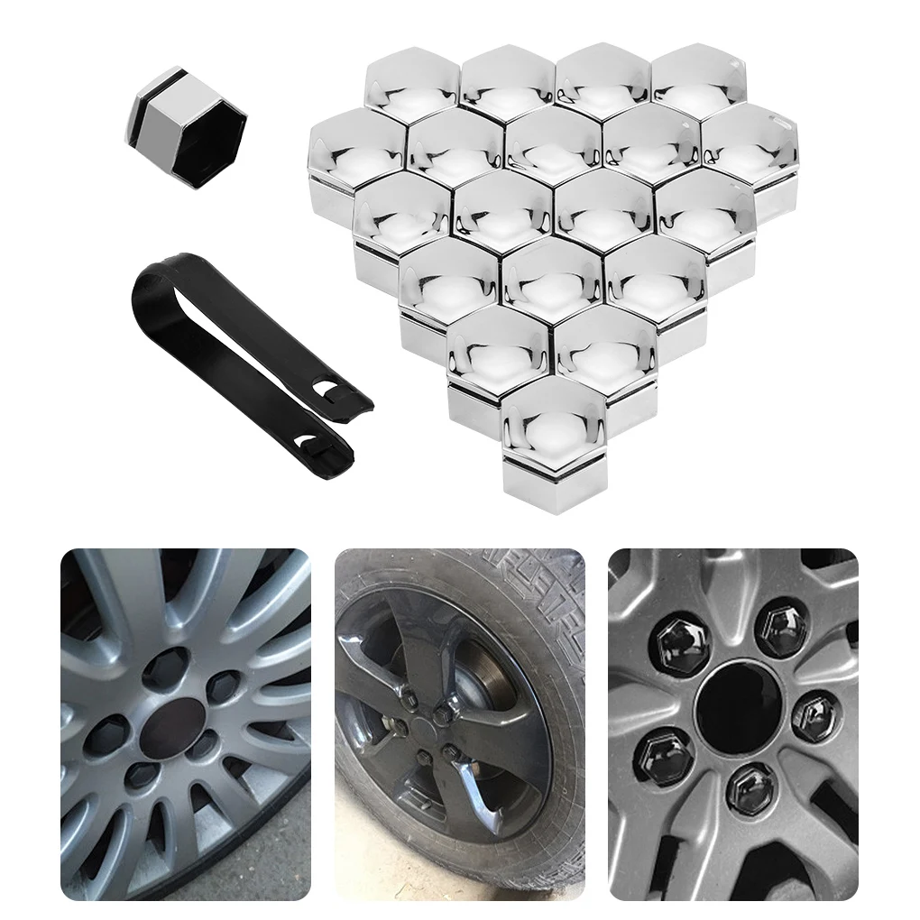 20Pcs Car Wheel Nut Caps - Auto Hub Screw Covers for Bolt Rims - Exterior Decoration & Dust Protection