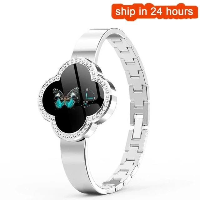 Серебристый Женские Лучшие Смарт-часы Mujer Reloj кровяное давление монитор сердечного ритма фитнес-трекер для девочек спортивный браслет для Android iOS Lady - Цвет: Серебристый
