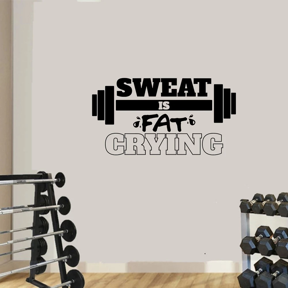Creative GYM Art Vinyl Wall Sticker Waterproof Wall Decals For Gym Decoration Accessories Murals Sticker Wallpaper Decor