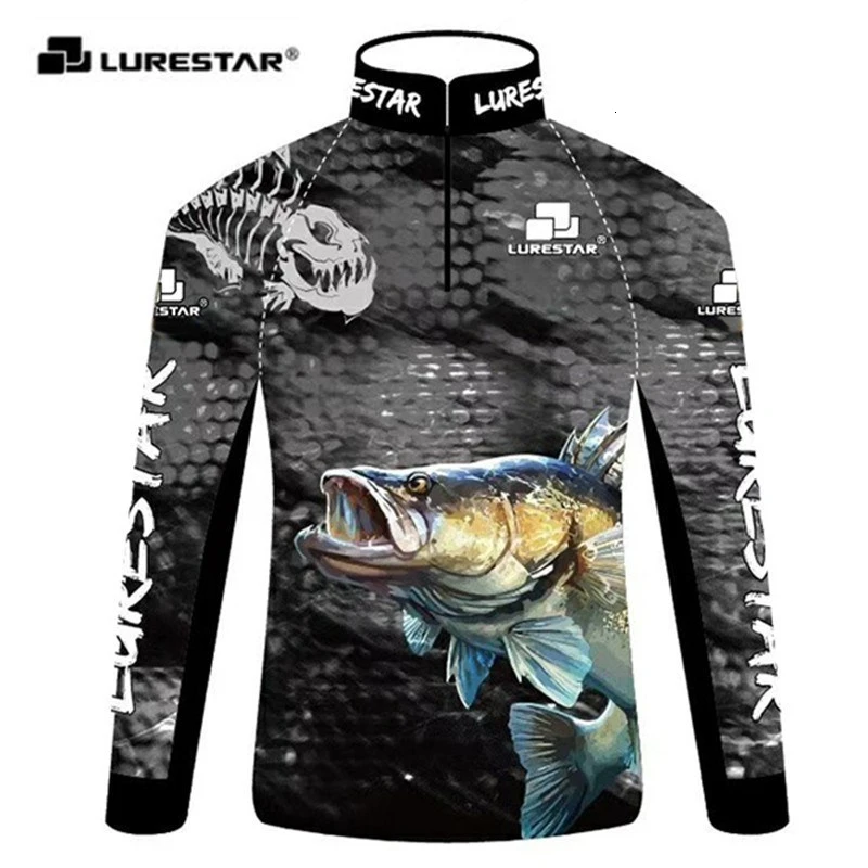 Les hommes de pêche T Shirt Respirant Protection UV Jersey à manches longues Pêche Vêtements