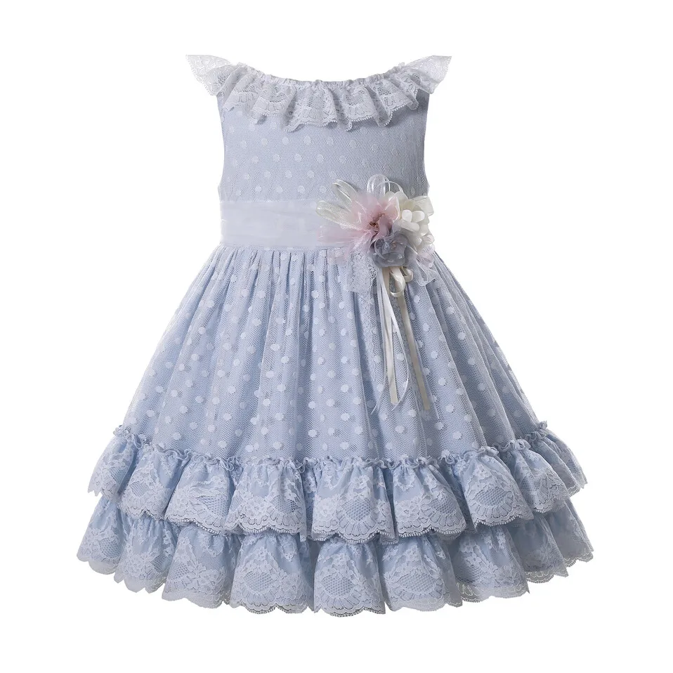 Pettigirl Children Kids Girls Summer Vintage Tulle Party Birthday Princess Dresses Fashion Clothes Size 2 3 4 5 6 7 8 10 12Year | Детская
