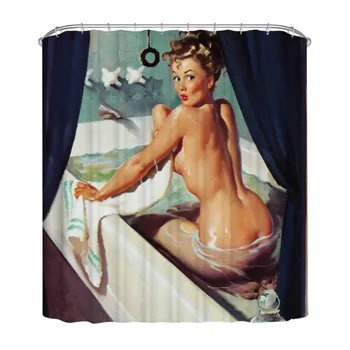 

Polyester Printed Shower Curtain Waterproof Mouldproof Bathroom Decor Set With 12 C-Shaped Hooks Fabric Bath Curtain 180*180CM