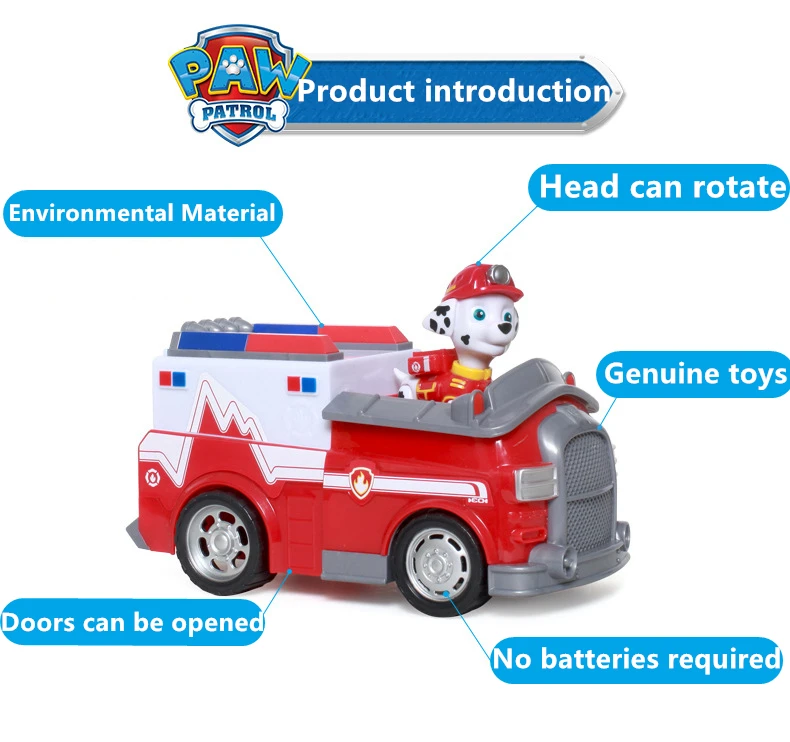 Щенячий патруль мультфильм собачий патруль команда инерции спасательный автомобиль Детский Подарочный игрушечный набор модель игрушки