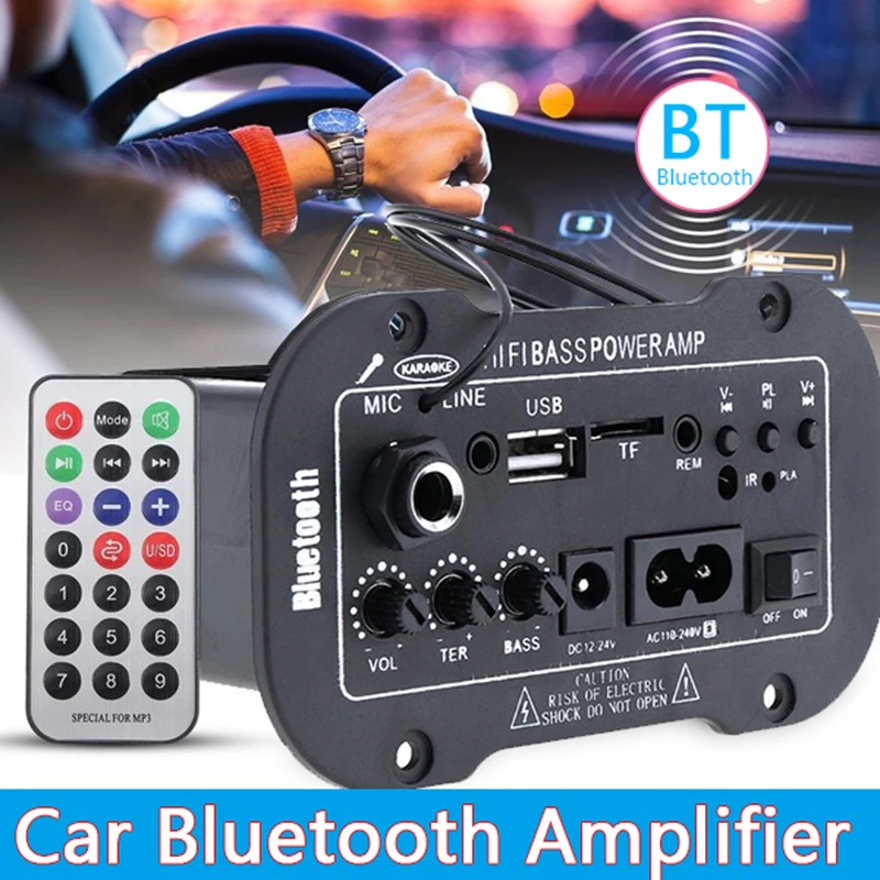 Цифровой усилитель высокой мощности 12 В 24 220 Bluetooth 5 0 стереоплата аудио домашний