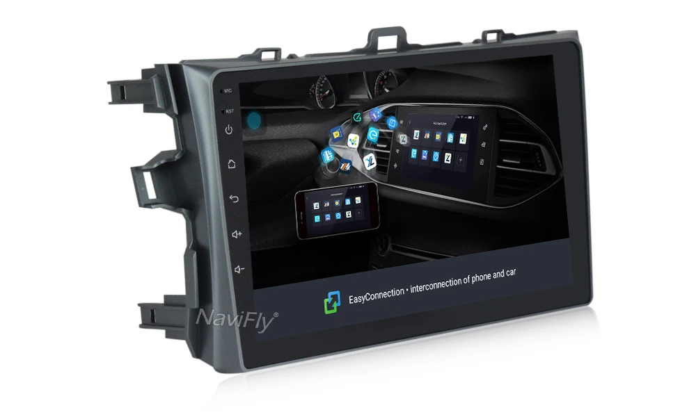 Perfect NaviFly Android 8.1 car multimedia player for Toyota corolla 2007 to 2010 gps navigation stereo 1024*600 HD FM Autoradio BT AM 18