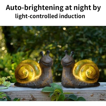 

Resin Decorative Landscape Led Solar Lamp Balcony Small Courtyard Patio Garden Yard Waterproof Ornament Snail Shape Outdoor
