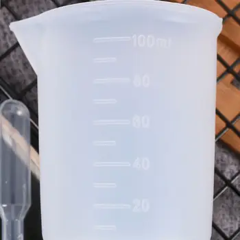 

14Pcs Silicone Mixing Cup Epoxy Resin Silicone Measuring Cup Plastic Dropper Kit R9JE