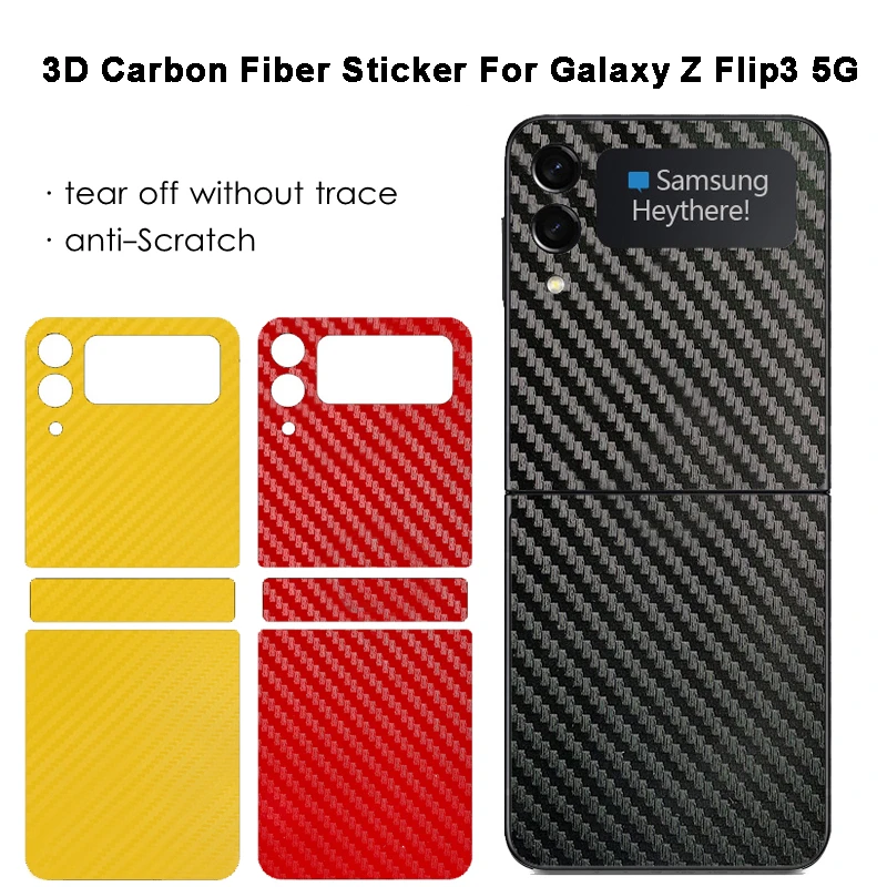 samsung galaxy z flip3 phone case 3D Carbon Fiber Anti-Scratch Phone Sticker For SAMSUNG Z Flip3 5G Back + Hinge Protector Matte Film For Galaxy Z Flip 5G Skin samsung galaxy z flip3 case