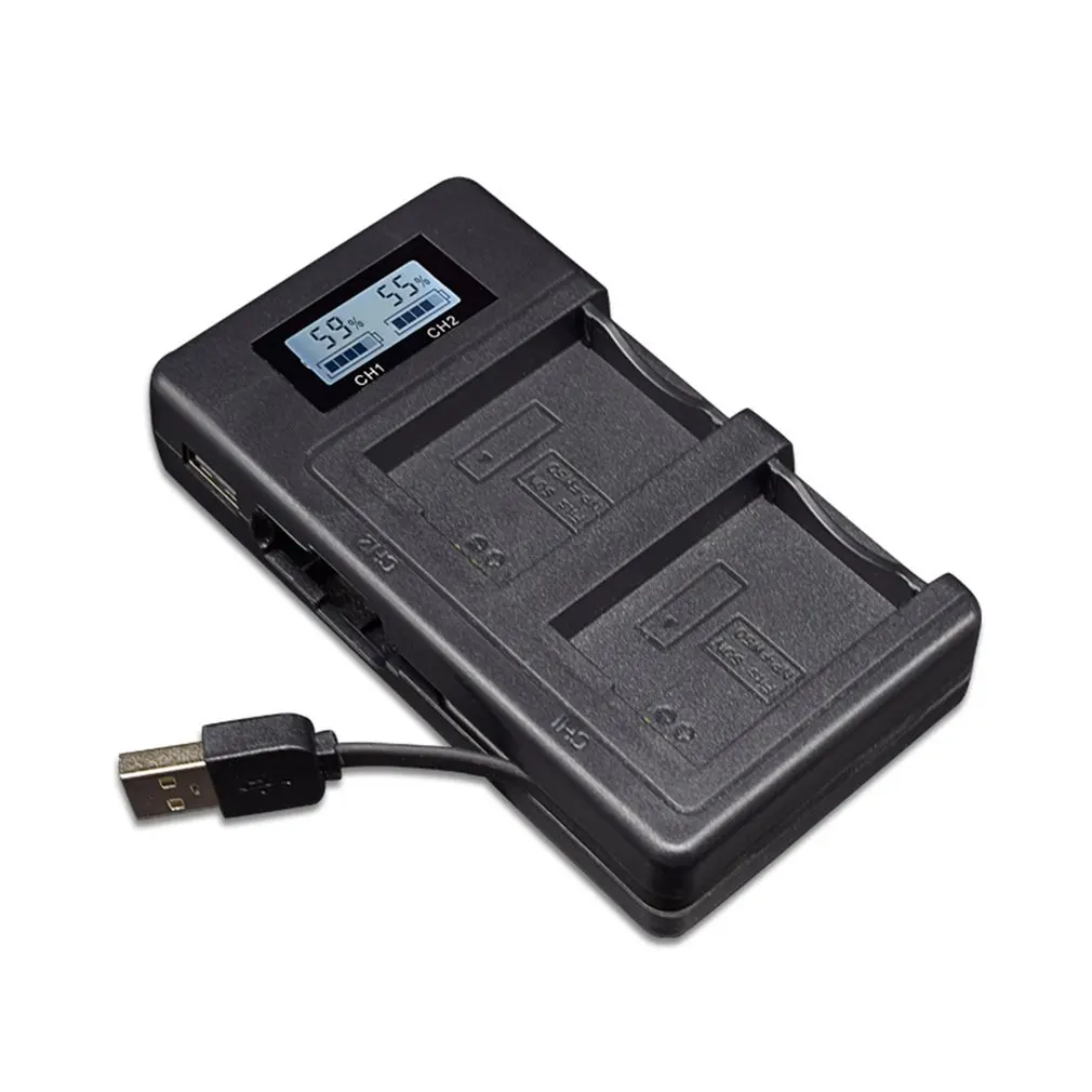 WGC-NP-FW50-C Lcd Digital Display Charger Dual-slotCharger of Charging Electricity Battery Charger For Canon