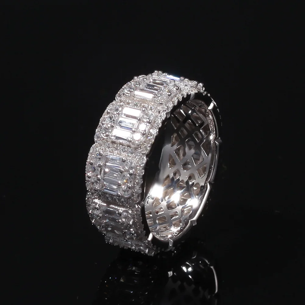Iced Out Bling Roung кольца Micro Pave T кубический циркон золото серебро очаровательное мужское кольцо хип хоп Рок развлечения Ювелирные изделия Подарки