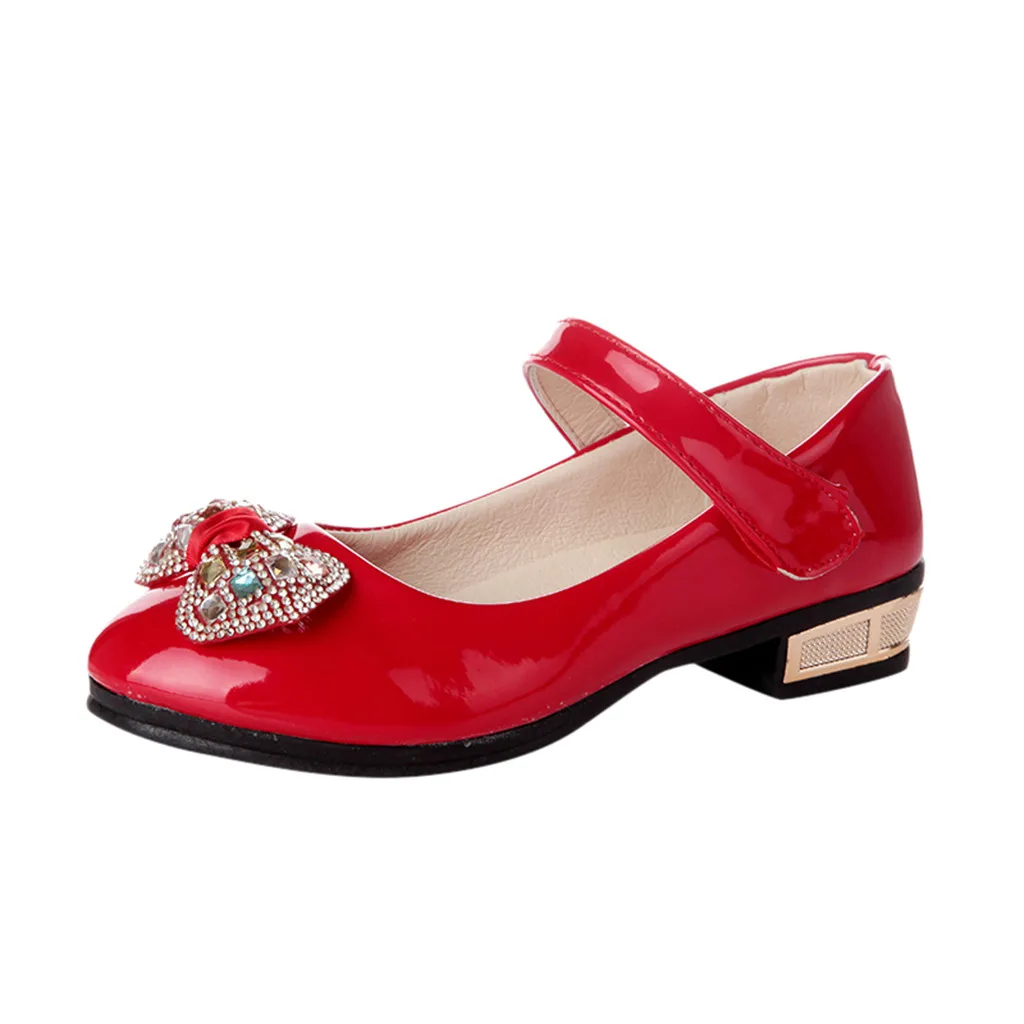 Mini Melissa/детские сандалии для девочек; Летняя обувь; повседневная детская обувь для маленьких девочек с украшением в виде кристаллов и банта; тонкая обувь для принцессы сандалии - Цвет: Красный