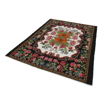 

208x270 Cm Black Handmade Vintage Moldovan Rugs Rug-7x9 Ft