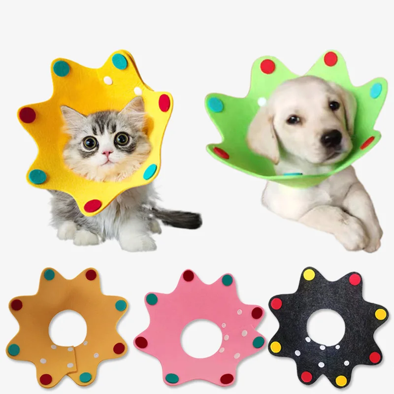 New Pet Collar Cute Flower Shaped Dog Cat Collar Elizabethan Adjustable