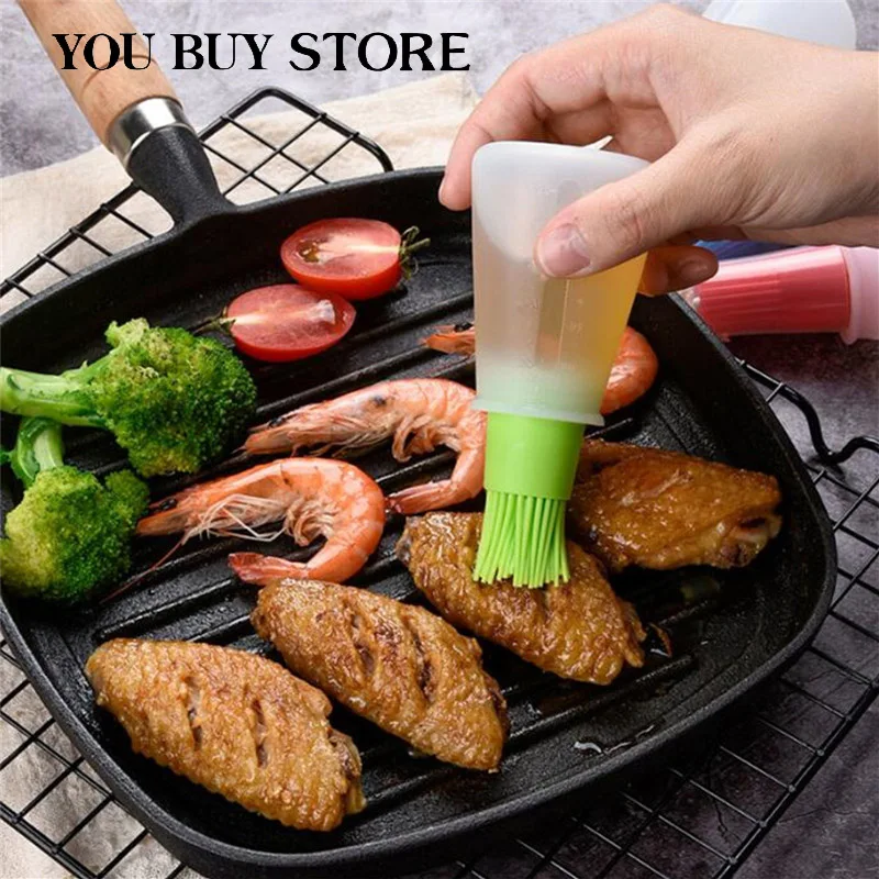 Портативная силиконовая бутылка для масла с кисточкой масло гриля кисти жидкого