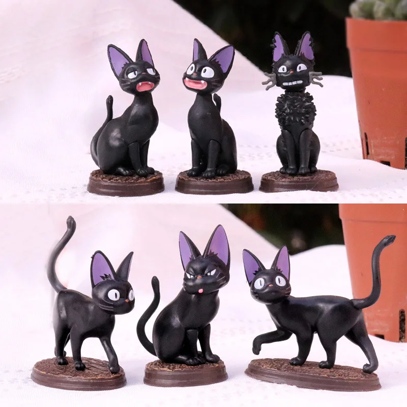 6pcs/Set Hayao Miyazaki Animation Film Kiki's Delivery Service Action Figure JiJi Model Toys | Игрушки и хобби