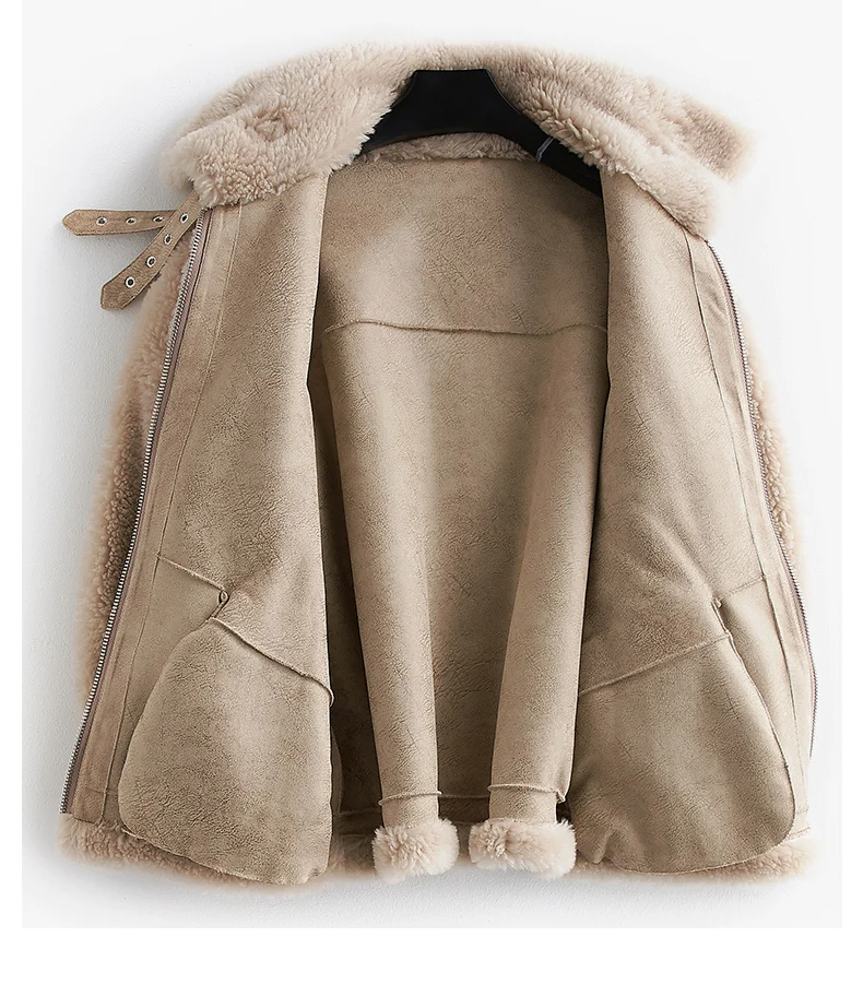 AYUNSUE пальто с натуральным мехом женские шубы из овечьей шерсти осенне-зимняя куртка женские шерстяные пальто Корейская Верхняя одежда Casaco