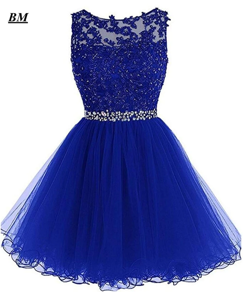

2019 Elegant Short Prom Dresses Tulle Beaded Mini Homecoming Graduation Formal Evening Dress Party Gown Vestidos De Gala BM74