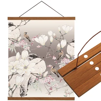 

Hanging Painting Gray China Flower And Brid Scroll Painting Living Room Wall Decoration Artwork Classic Scrolls Poster