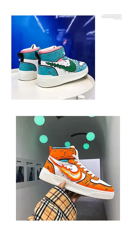 New Pokemon Pikachu Cotton Shoes Joint Mandarin Duck Men Shoes Student Sports Shoes Air Force One high-top Sneakers Trendy Shoes black ripped jeans
