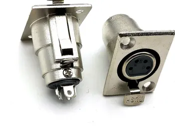 

2pcs XLR 4-Pin Female Chassis Panel Mount Contacts adapter connector