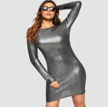 

2019 Autumn And Winter New Style Dress Tight Mid-length Bronze Skirt