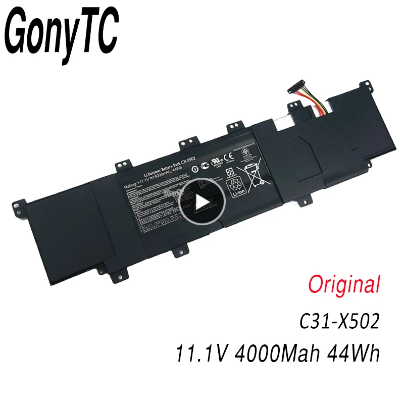 GONYTC Оригинальный Новый C31-X502 Батарея для ASUS VivoBook X502 X502c X502ca S500C S500CA PU500C PU500CA 11 1 V 44WH |