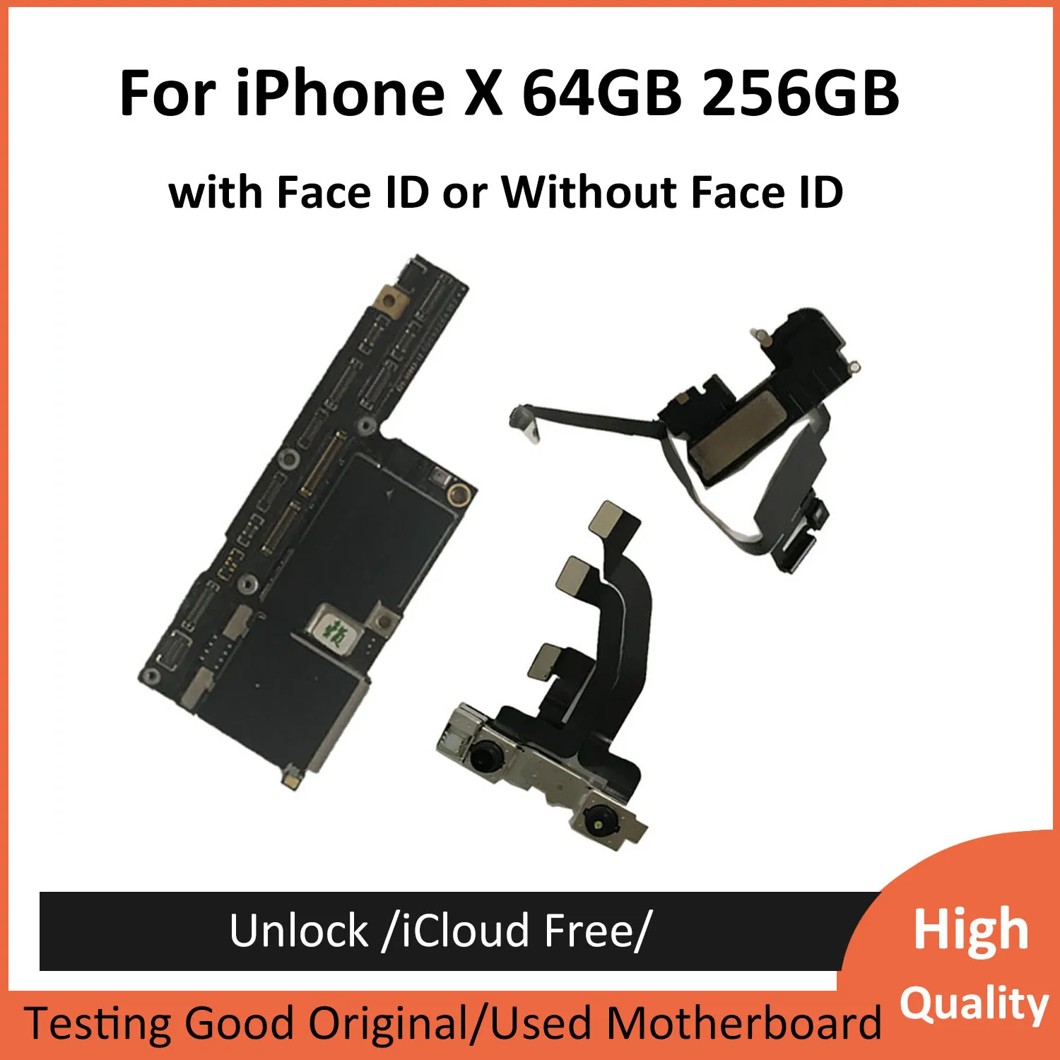 Free iCloud 64GB 256GB With Face ID/No ID for iPhone X Motherboard unlocked 100% iphone x Logic board LL/A | Мобильные телефоны и