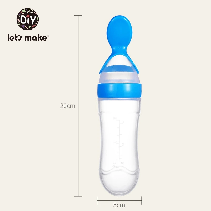 Let's Make Baby Training Rice Spoon Baby Squeeze Feeding Bottle Tableware Tool 90ml Safe Food Grade Silicone Children Dinnerware
