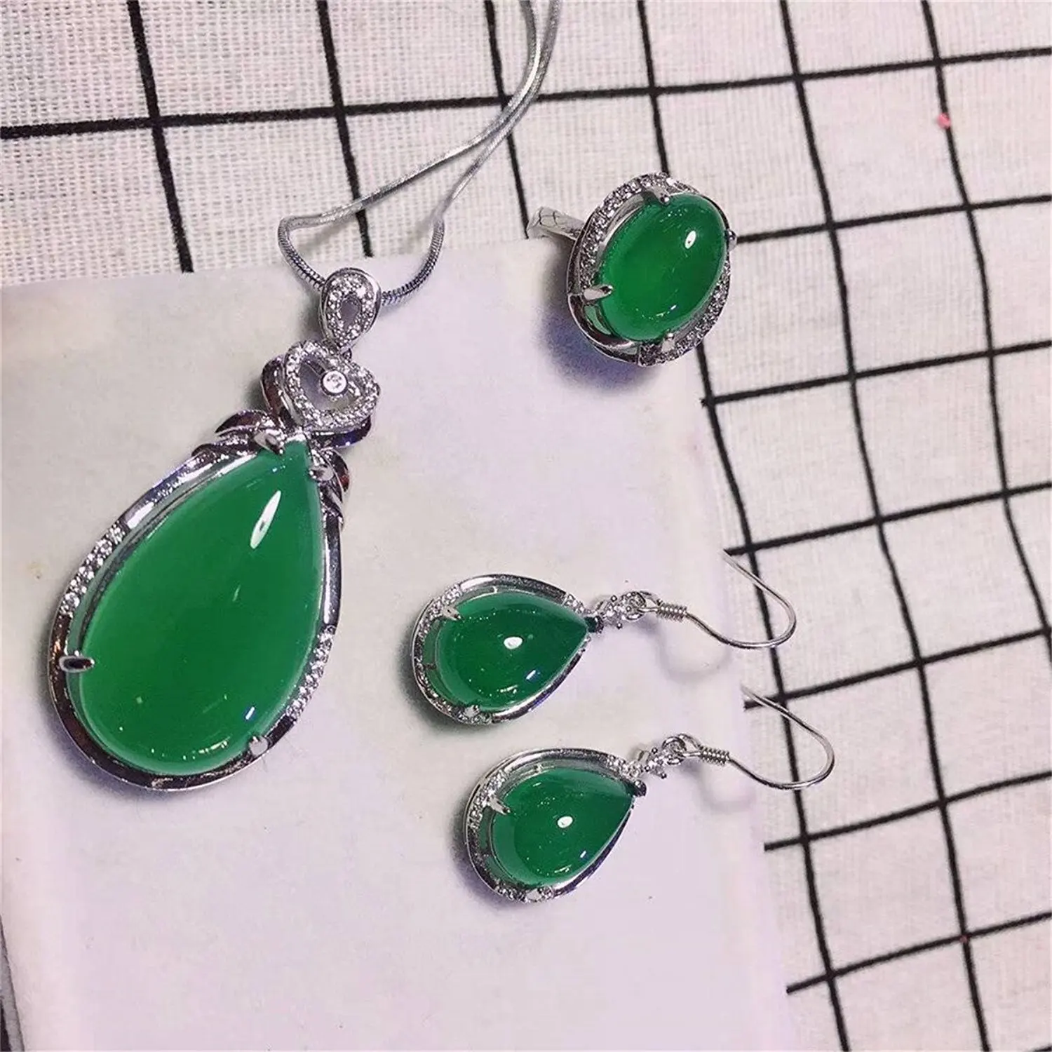 LETSFUN Fine Jewelry Подвеска из натурального агата зеленый S925 яйцо поверхность ожерелье ювелирные изделия
